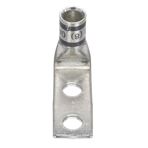 Copper Compression Lug, 2 Hole, #4 Awg F